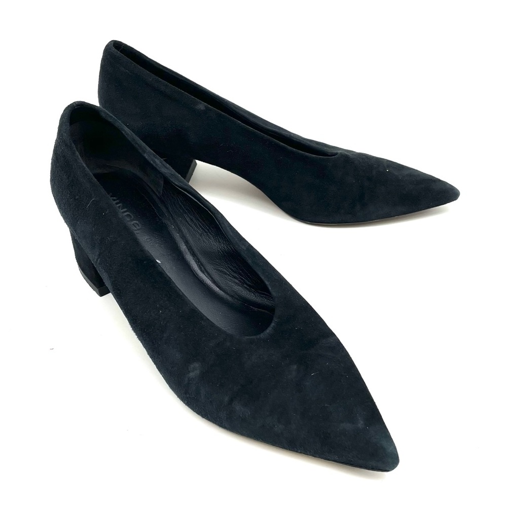 Vince Rafe Flared Heel Pump Suede Black